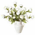 Bouquet di Peonie Artificiali Bianche con Vaso Decorativo