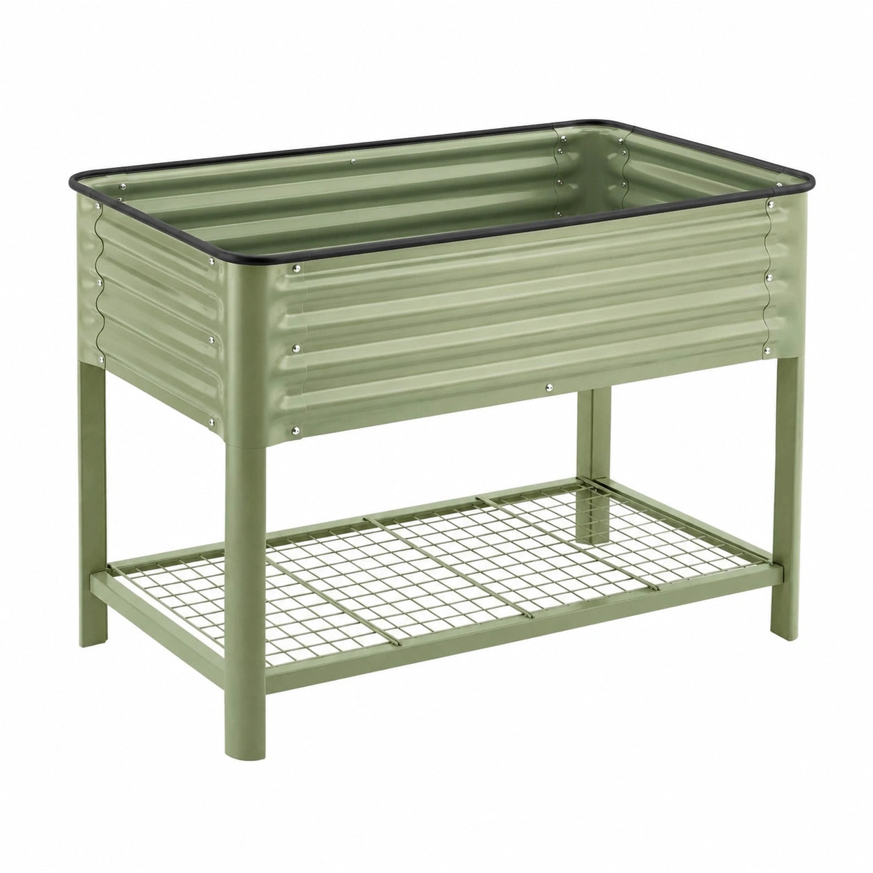 Letto da Giardino Rialzato in Metallo Verde 80x40x75 cm