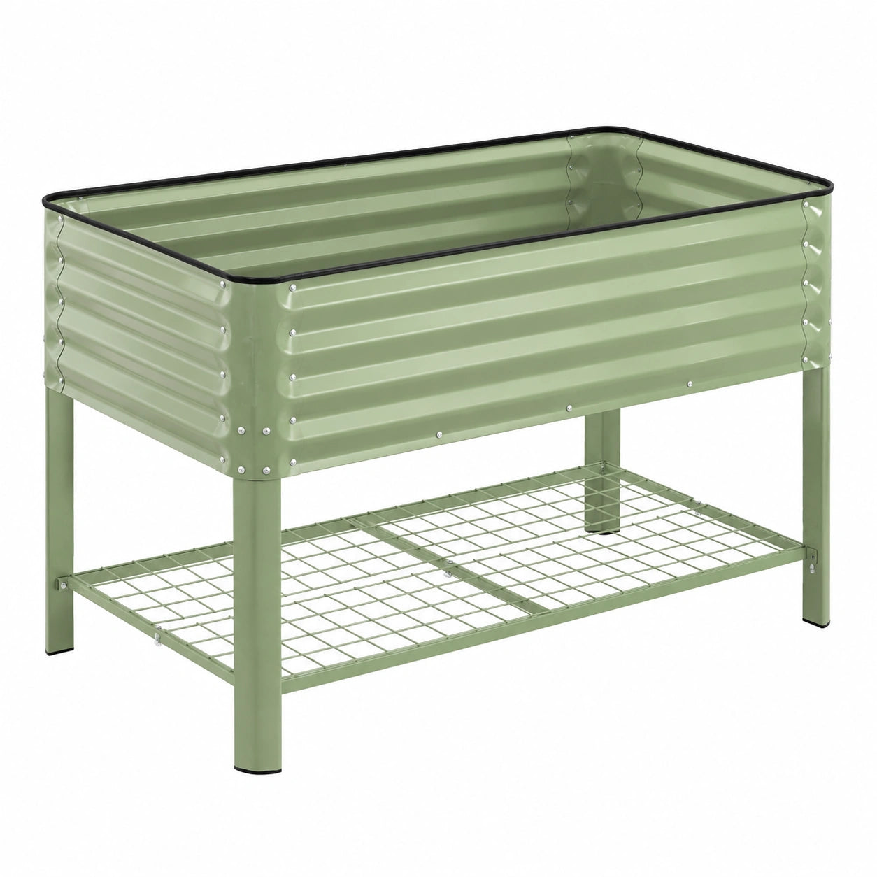 Fioriera rialzata in metallo verde 76x38x76 cm per giardino