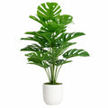 Pianta artificiale Monstera con vaso bianco, 120 cm