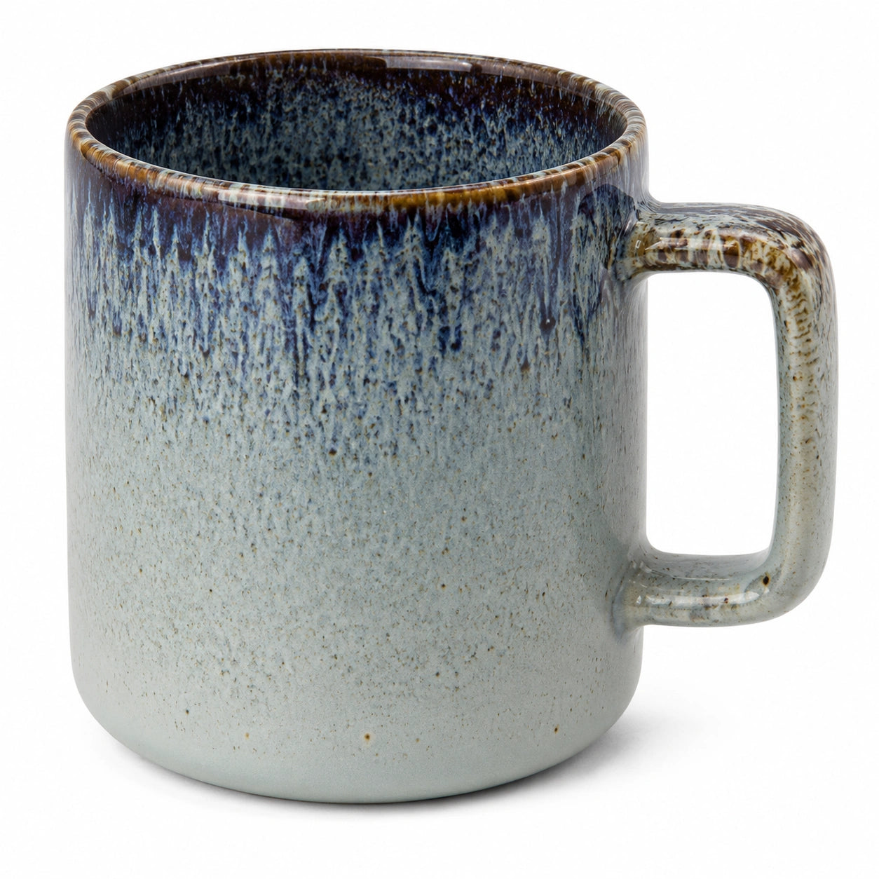 Tazza in Ceramica Smaltata Grigio e Blu 300 ml