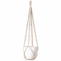 Portavaso Macramè Bianco e Beige 90 cm