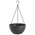 Vaso Sospeso Nero per Piante da Giardino Ø25 cm